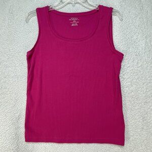 Chicos Tank Top Womens Size Large Pink The Ultimate Tee Cotton Blend Stretch